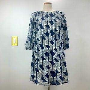 Pleated Chiffon Swing Dress